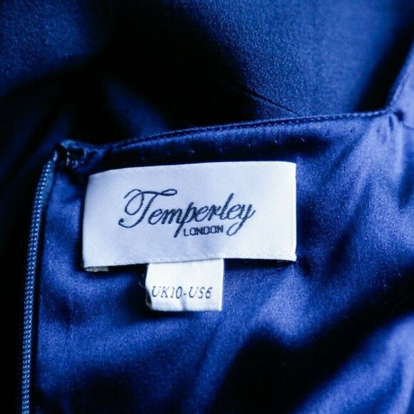 COPY -  Temperley London Navy Blue Embellished Fitted Knee Lenght Cocktail Dres… - Picture 10 of 10